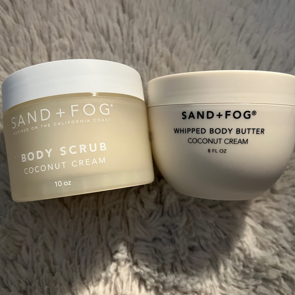 Sand + Fog Coconut Cream Body Scrub and Whipped Body Butter Set